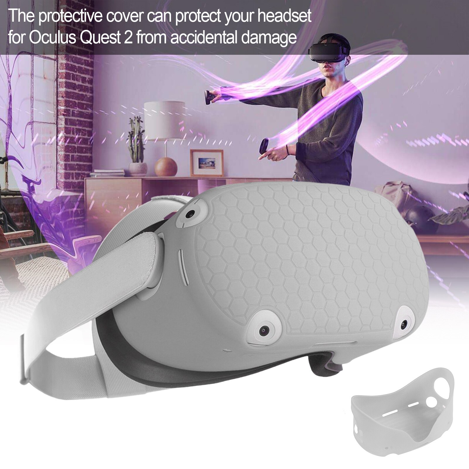 Vr Helm Beschermende Front Cover Voor Oculus Quest 2 Siliconen Bescherming Shell Voor Oculus Quest 2 Headset Vr Accessoires