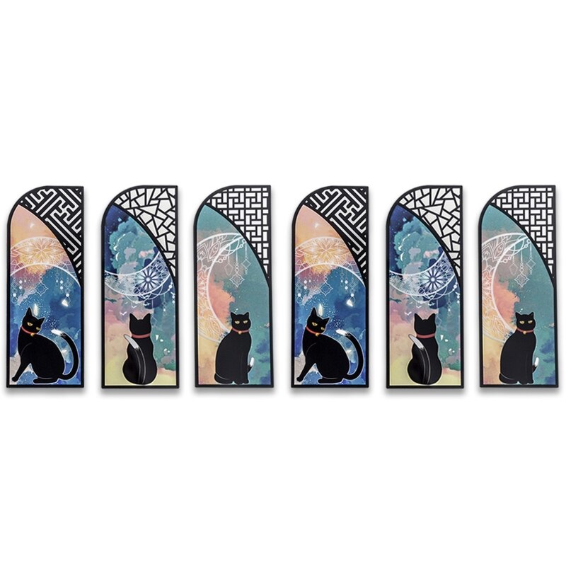 2022 Retro Black Book Marks Waterproof Page Marker for Kids Adults 6 Sheets: 4