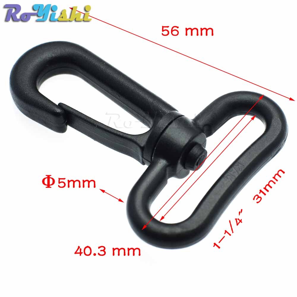 Plastic Snap Hooks Rotary Swivel Backpack Buckles Webbing 20mm 25mm 31mm 38mm