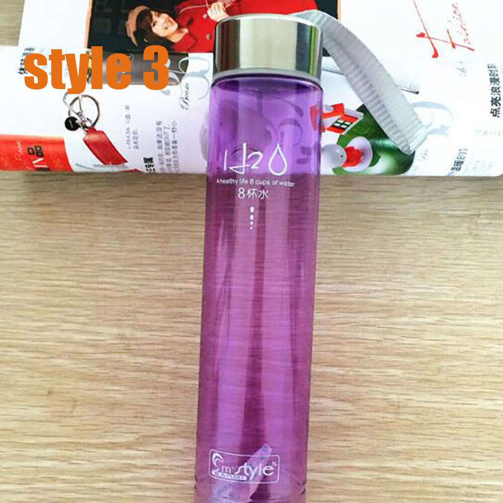 My 280ml lemon Sport H2o Gym For Water Bottles Portable Summer Outdoor Sports Unbreakable Transparent Plastic kids Water Bottle: purple