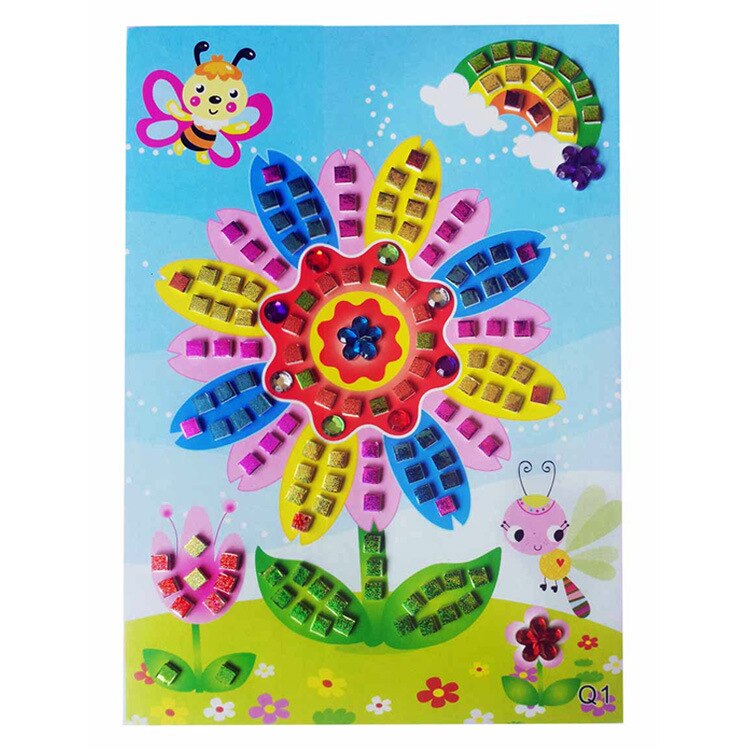 12 Style 3D Children Puzzle DIY Crystal Mosaic Sticker Kids Children Kindergarten Early Educational Arts and Crafts Toys