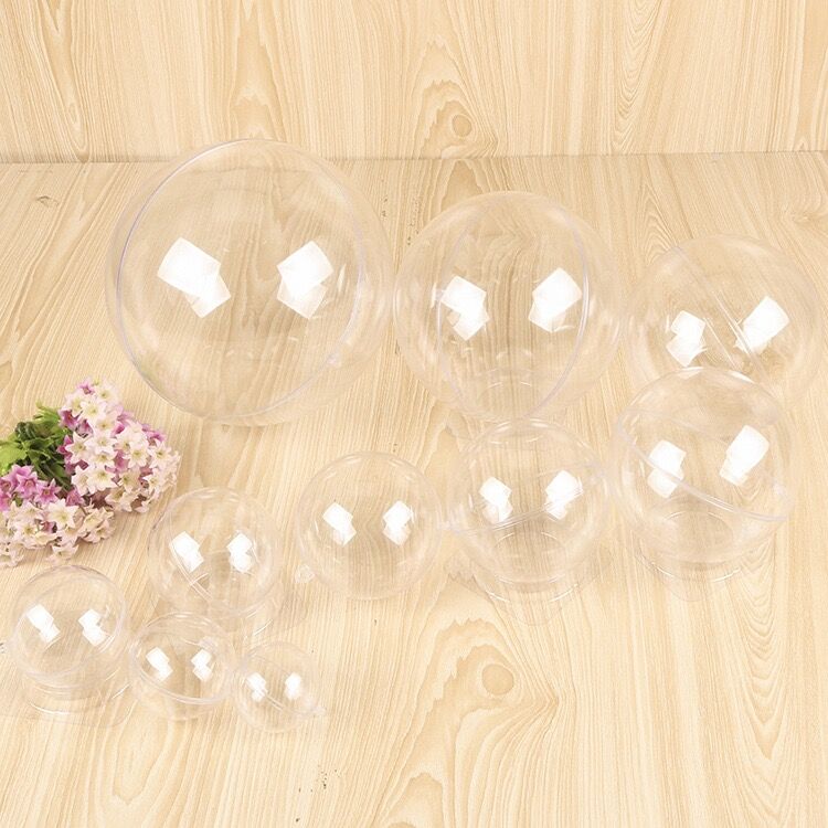 1pc 4-20cm Big Christmas Tress Decorations Ball Transparent Open Plastic Clear Bauble Ornament Box Year