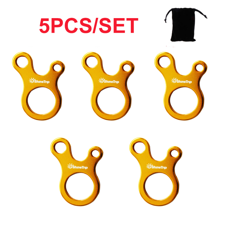 5/10 pcs/lot Tente de Camping En Plein Air Vent Corde Boucle 3 Trous En Alliage D&#39;aluminium Corde Tendeur Tente Corde Fixation Serrage Crochet: Gold5