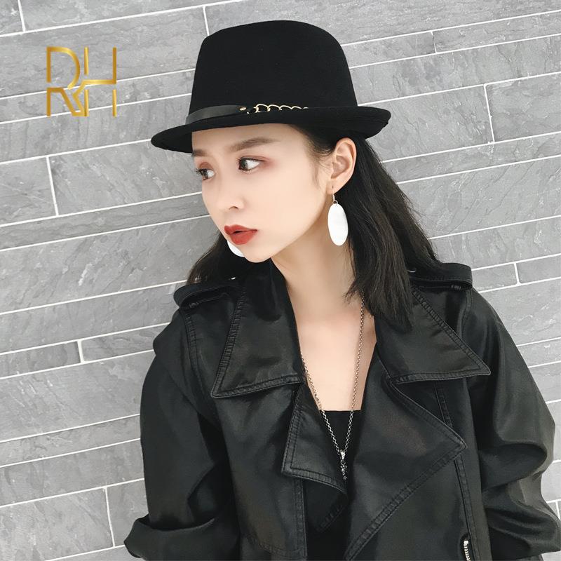 Filcowe czapki zimowe męskie fedora wełna jazzowy kapelusz jesień moda Fascinator klasyczny męskie filcowy kapelusz kobiety cylinder RH