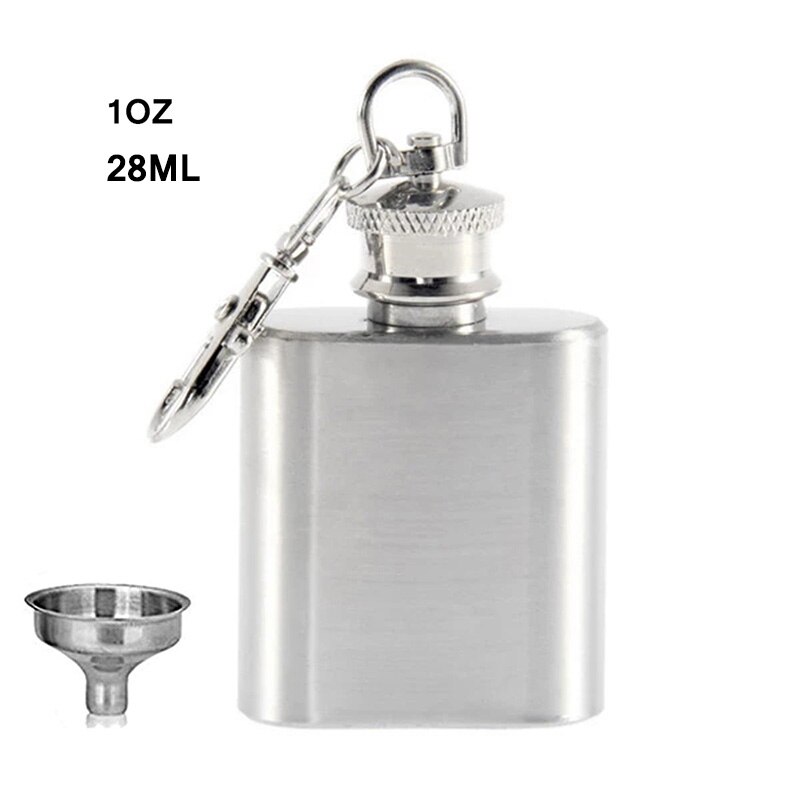 8 Oz Stainless Steel Hip Flask – Pocket Size With Screw Cap And Funnel