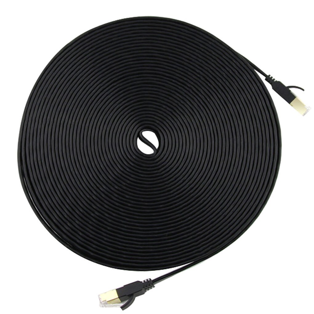 Cord Cat7 Tipo di rete via cavo Home Office Hotel Flat via cavo Ethernet Appartamento Tipo: Black / 3m