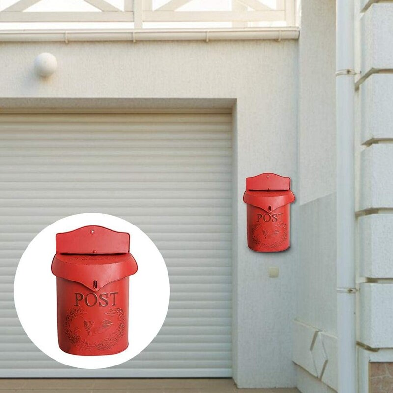 Vintage Metal Lockable Security Post Letter Newspaper Mailbox Garden Ornament