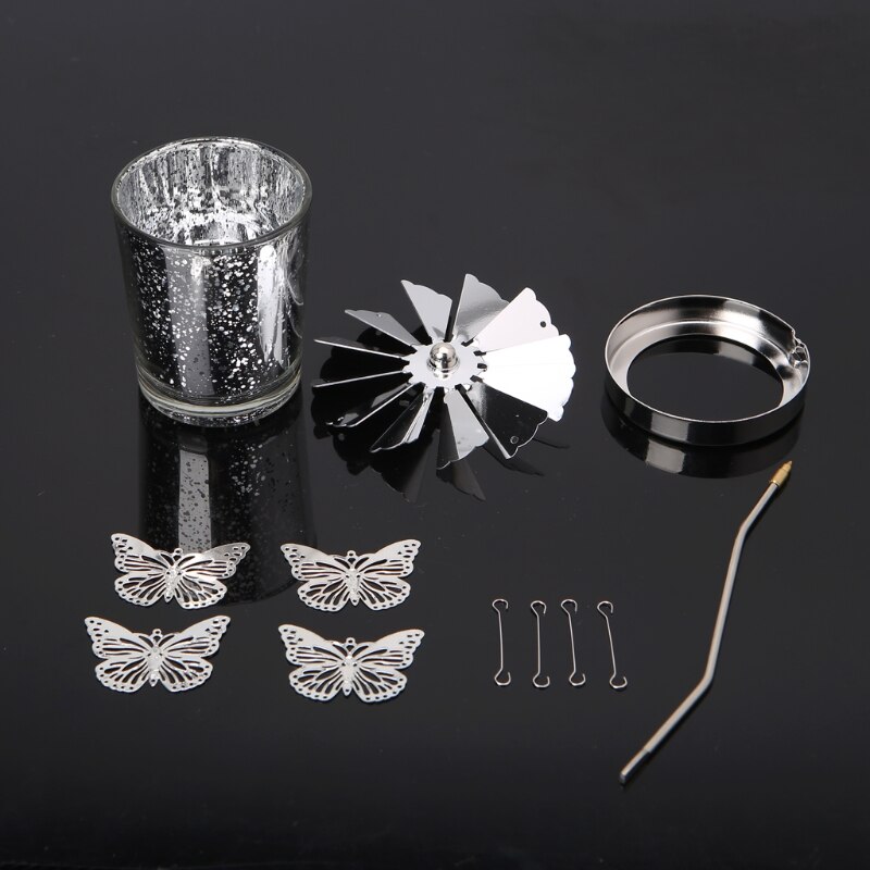 Rotatif rotation chandelier photophore bougeoir métal thé supports de lumière carrousel mariage maison fête décor 10-type