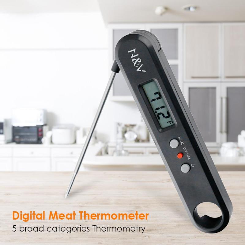 Pieghevole Della Sonda Termometro Digitale In Acciaio Inox Alimentare BARBECUE A Base di Carne Cucina di Cottura Necessari Per La Casa di Rilevamento della Temperatura di Alimentazione