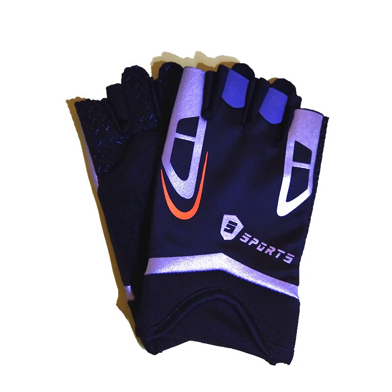 6-10T Halbe Finger Radfahren Handschuhe Mit Reflektierende Streifen Nacht Reiten Anti-Unterhose, strecken, freundlicher Handschuh Sport Für freundlicher: Schwarz