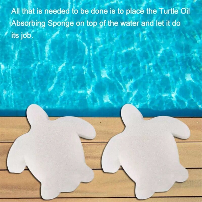 32 Pieces Oil Absorbing Scum Sponge for Tub, Swimming Pool and Spa (Turtle)