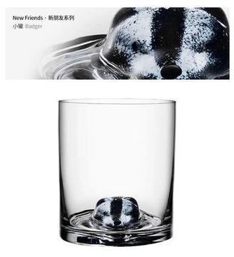 Nowi przyjaciele 3D głowa zwierzęcia kryształbyć winnym skały szkocja Whisky okulary staroświeckie szkło Verre XO Chivas kieliszek robić czerwonego wina Brandy wąchać: Badger