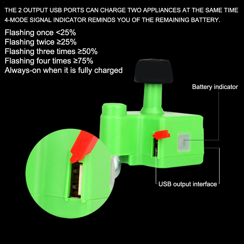 Autogenerador de bicicleta eléctrica, batería de teléfono móvil, Dinamo de bicicleta 5V 1A, salida integrada, batería de 1000mAh, equipo de conducción nocturna