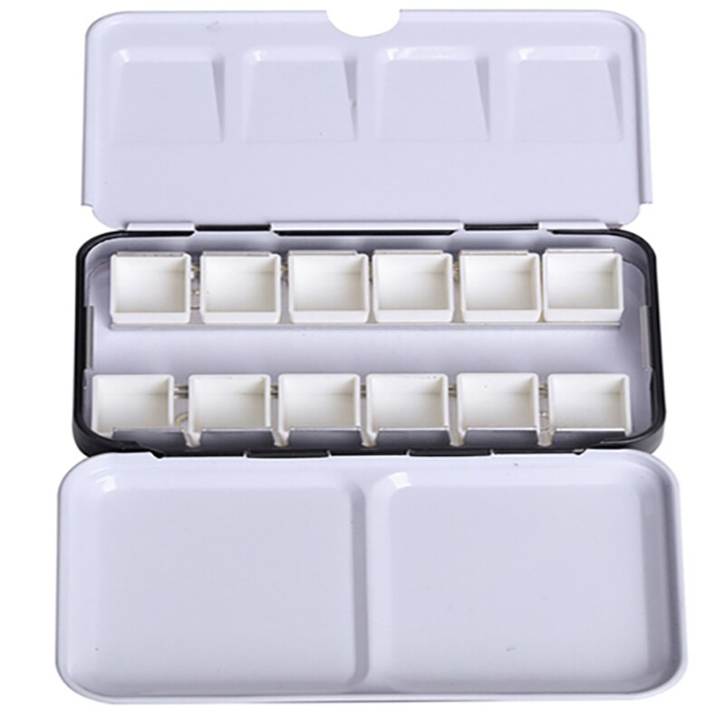 Watercolor Paints Tins Box Palette Painting Storage Paint Tray Palette Paint Box with Full Pans or Half Pans For Arts: 12 tin 12 Half Pan