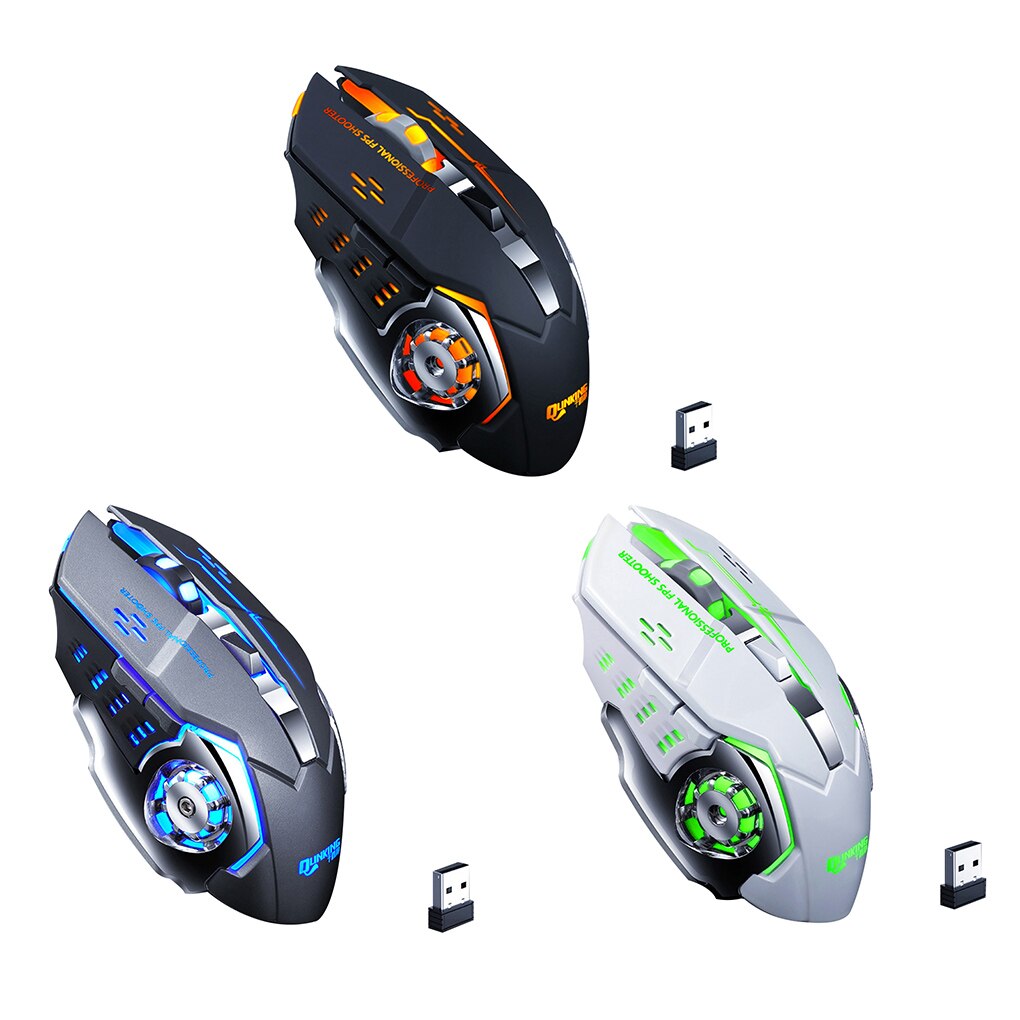 Wireless Mouse 7 Color Breathing Light Rechargeable Desktop Computer Laptop 2.4G 6 Buttons Gaming Mouse