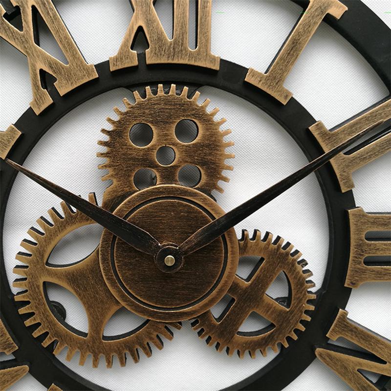 Industriële wandklok romeinse cijfers retro wandklokken industriële stijl huisdecoratie hangende horloge wanddecoratie