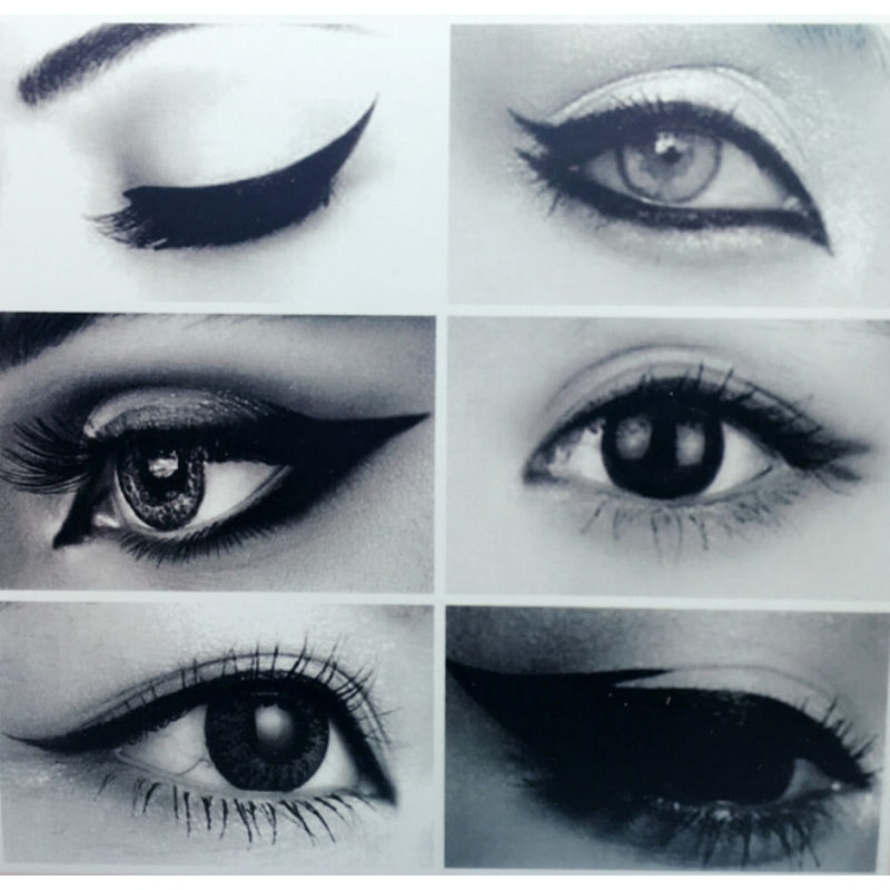6 In 1 Stencils Eyeliner Template Smoky Quick Model Makeup For Eyebow