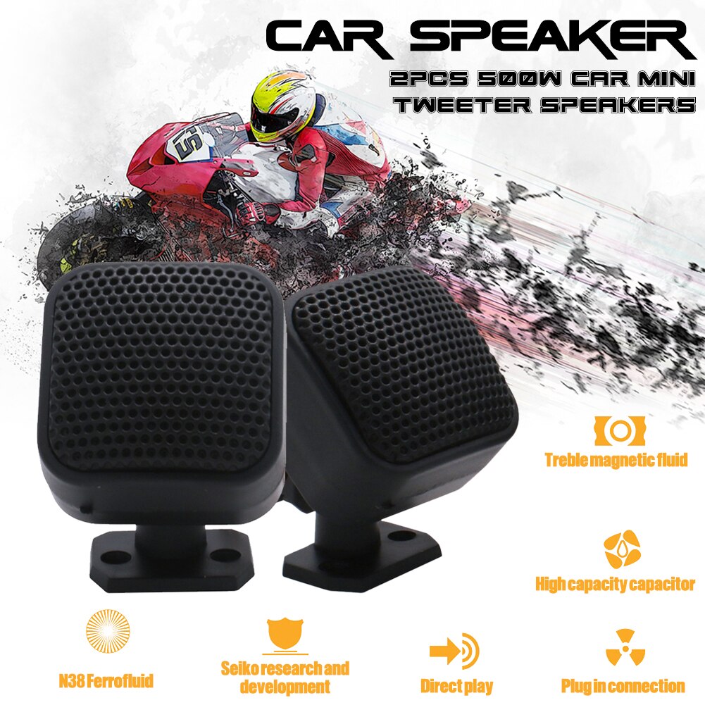 2Pcs 500W Car Mini Tweeter Speakers Horn Audio Music Stereo Audio Loudspeaker Audio System