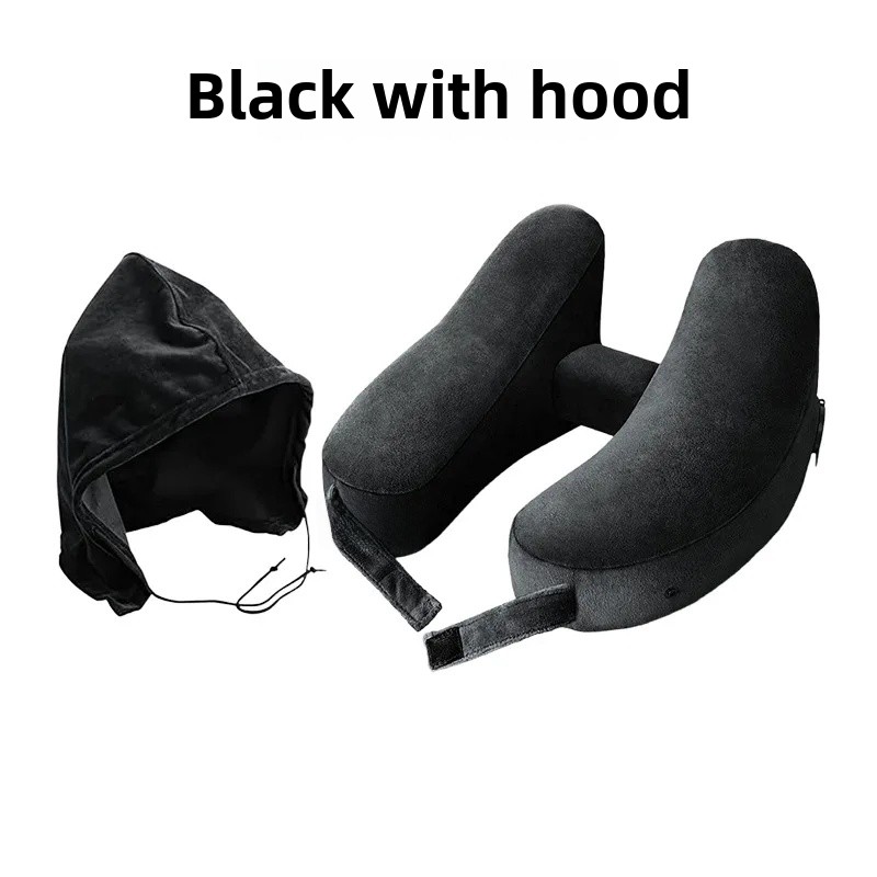 Przenośna podróżna nadmuchiwana poduszka strąk kark w kształcie litery H Wysokiej jakości poduszka podtrzymująca szyję w standardzie lotniczym dla niemowląt i dorosłych: Czerwony