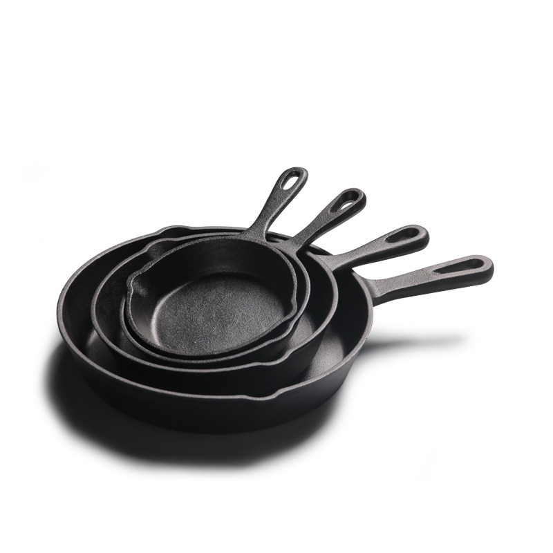 14/16 / 20cm støbejernspande lille stegepande mini ubelagt non-stick pandeæg pandekageform induktionskoger gaskomfur universal