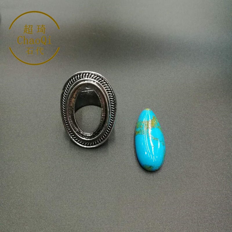 Commercio tutto'ingrosso 10pz 10*14/13*30mm della Rottura di goccia dell'acqua pietra Blu turchese Materiale della Parte Posteriore Piana Cabochon, gioielli FAI DA TE che fanno