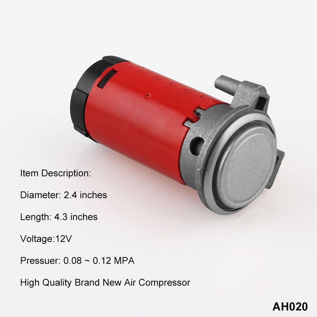 Red Universal 12V 0.08 0.12MPA Air Compressor Voor Luchthoorn Auto Vrachtwagen Voertuig