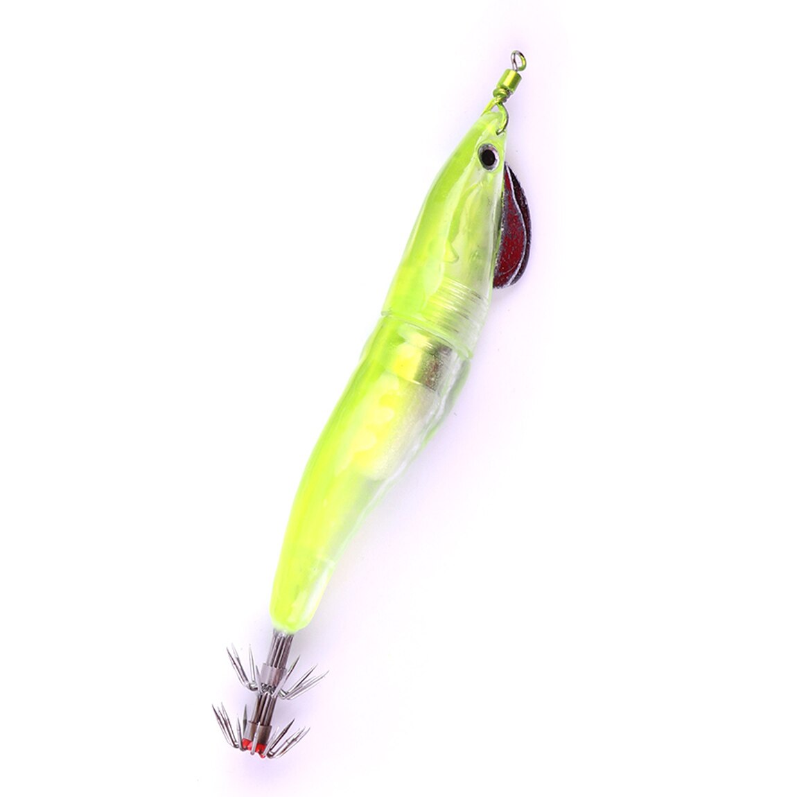 1pcs 100% and Brand Shrimp Squid Fishing Lure Special Multy Colour LED Lighted Clear Prawn Squid Jig: Yellow