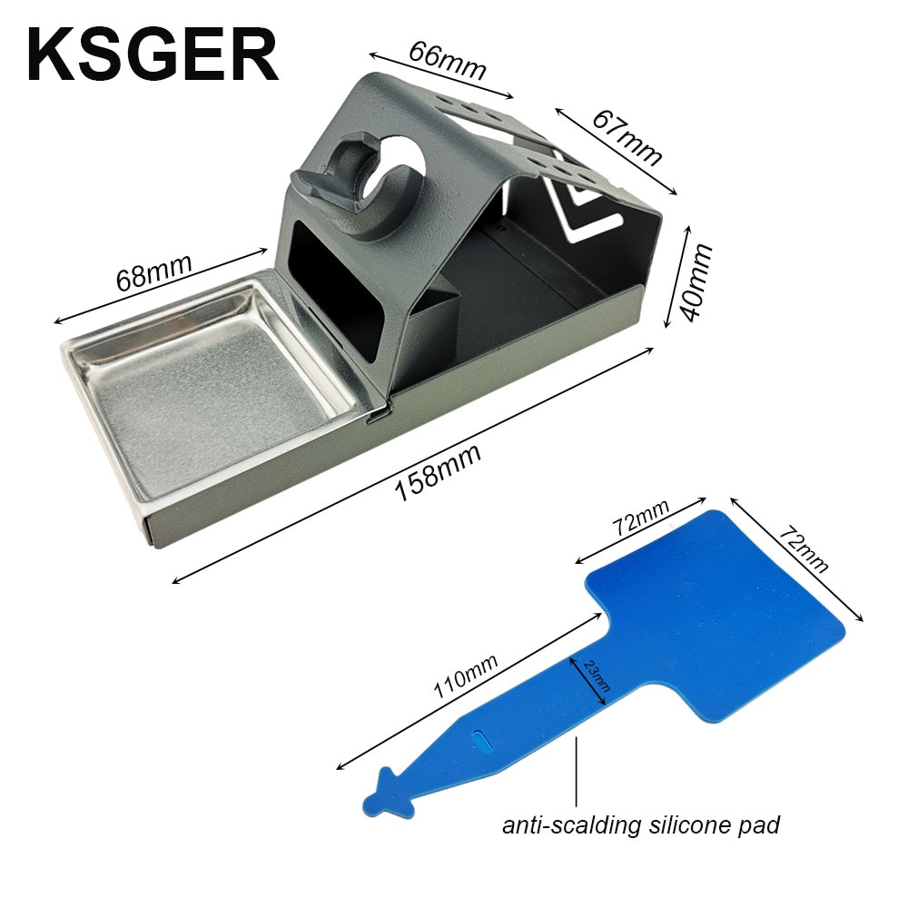 Soporte de aleación de Zinc KSGER DIY T12, hierro para soldar FX9501, marco de mango, soporte de estación OLED para almohadilla de silicona con mango de acero inoxidable