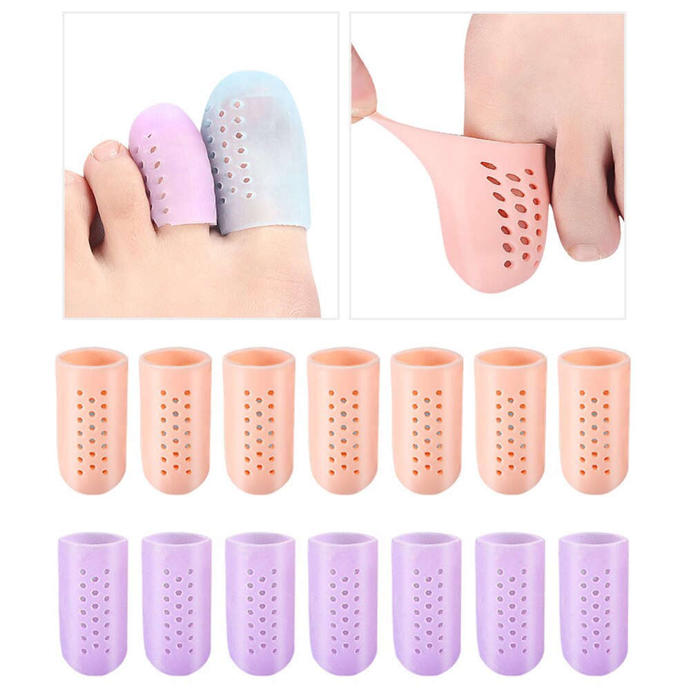 Protector de dedo gordo del pie, Protector de silicona suave y transpirable para el cuidado del pulgar, callos para pies, ampollas, funda para dedos, 2 piezas