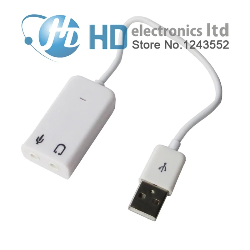 1Pcs/lot USB External Virtual 7.1 Channel Audio 3D Sound Card Adapter With Cable line 3.5mm