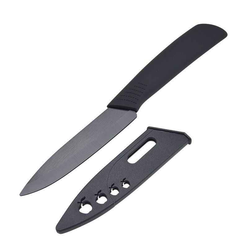 TONIFE Ceramic Knives Kitchen Knives 3 4 5 6 inch Chef Knife Cook Set+Peeler Zirconia Blade With Sheath: 4BK