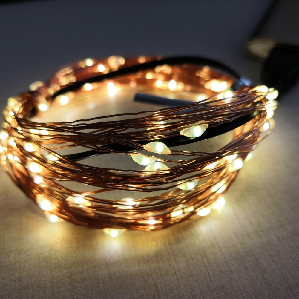 Guirlande féerique étanche en fil de cuivre USB 2/5/10m 5V, LED économies d'énergie flexibles, pour décoration de réception de mariage, haute luminosité