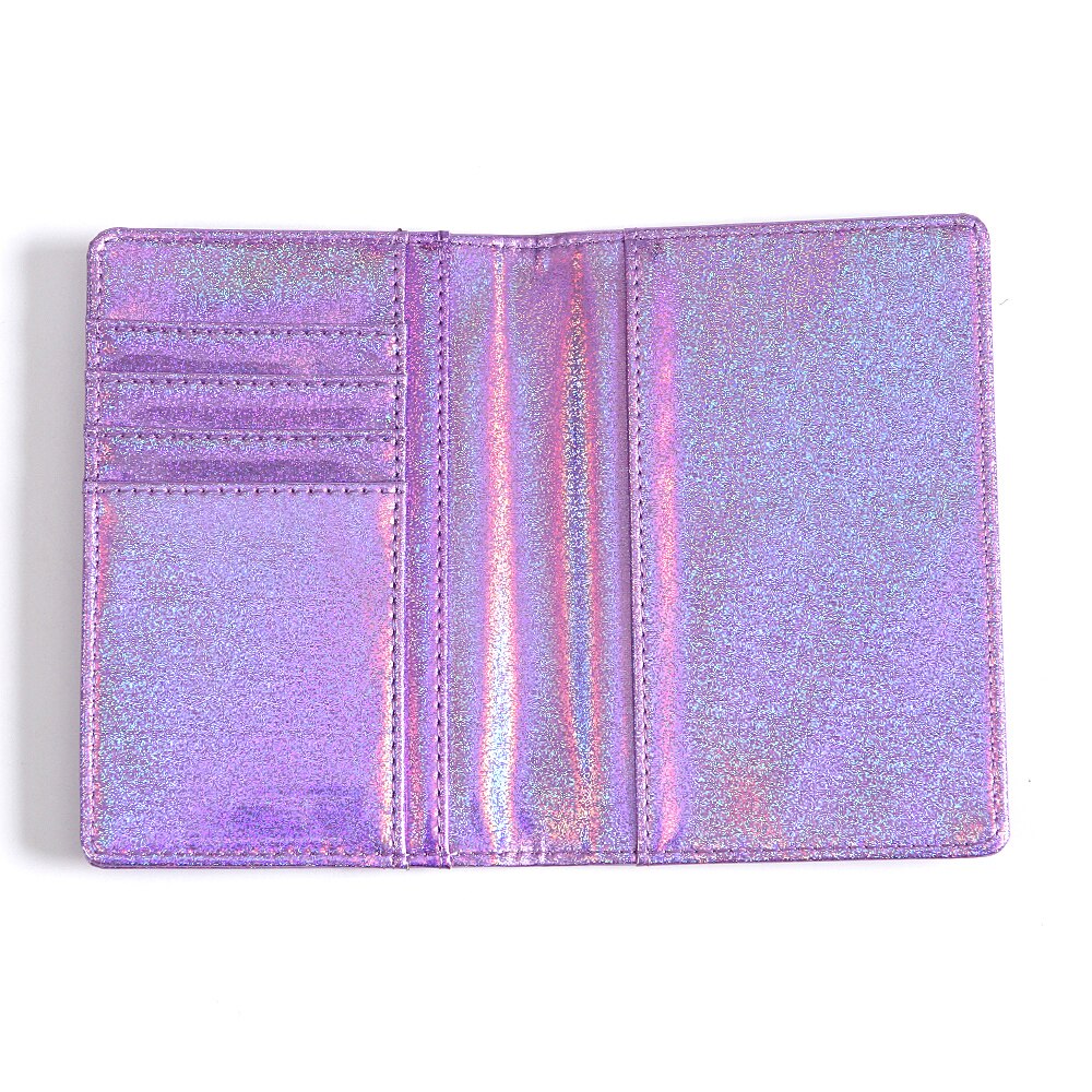 CUIKCA Passport Package Cover Flash Sequins Shine Glitter Leather Wallet ID Card Cases Holders Passport Bag Air Ticket Holder