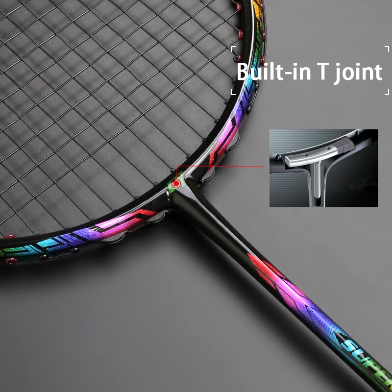 Max Tension 32LBS G4 Strung Badminton Rackets Full Carbon Fiber Training Racquet Ultralight 4U 80g Bag Speed Sports