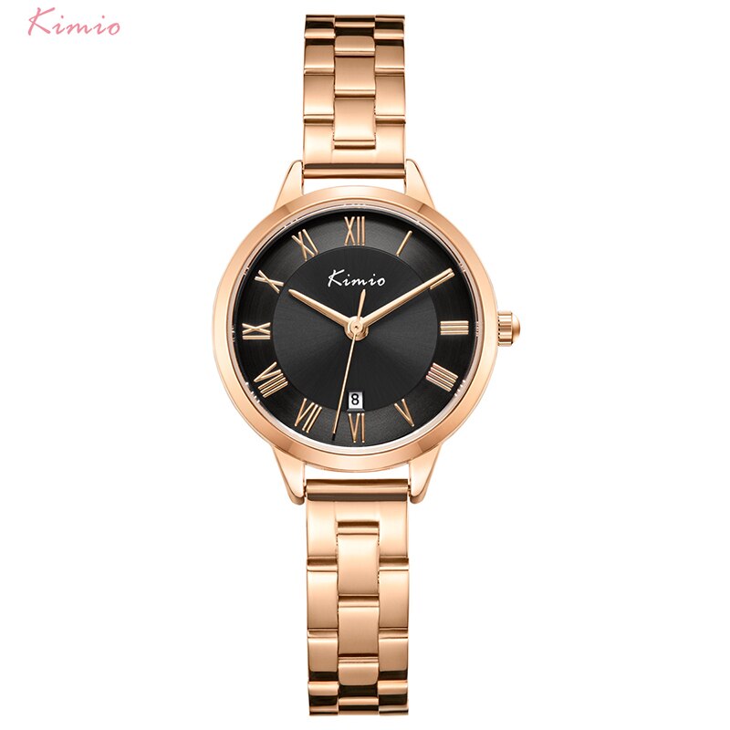 Kimio Uhr Frauen Quarzuhr Edelstahl Armbinde Uhren lässig Wasserdichte Armbanduhr Damen Geschäft Uhren: 5513