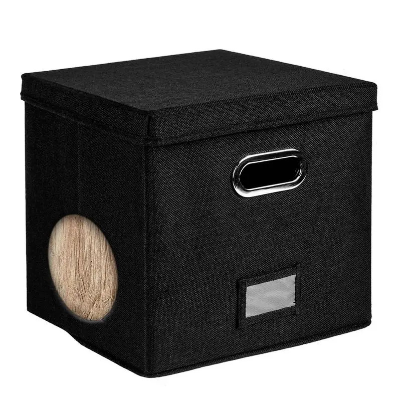 Boîte de rangement pour disques vinyles jusqu'à 50+ 12 pouces, caisse pour disques, stockage d'album LP, boîtes de rangement en tissu avec couvercles