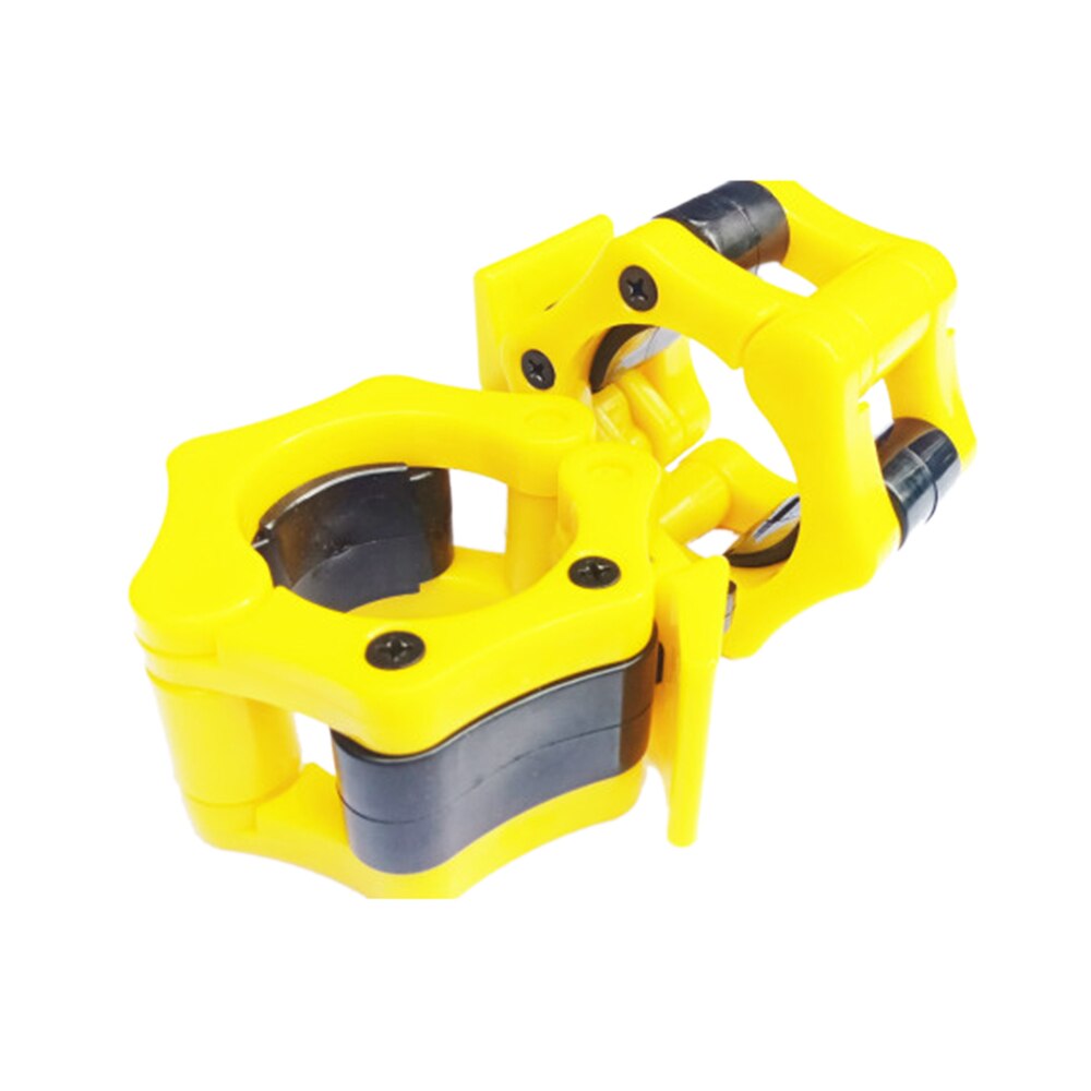 2 st 50mm hantel man viktlyft skivstång snabbspänne kort huvud klämmor lås kragar fitness muskulation standard: Gul