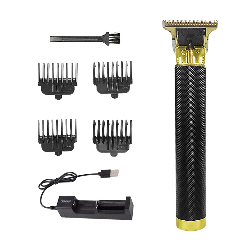 Cortadora de pelo recargable T9 sin cable 0mm Barbero Buda eléctrico recortador de pelo Máquina para cortar cabello pelado Outliner hombres F35: T9-03-NO BOX