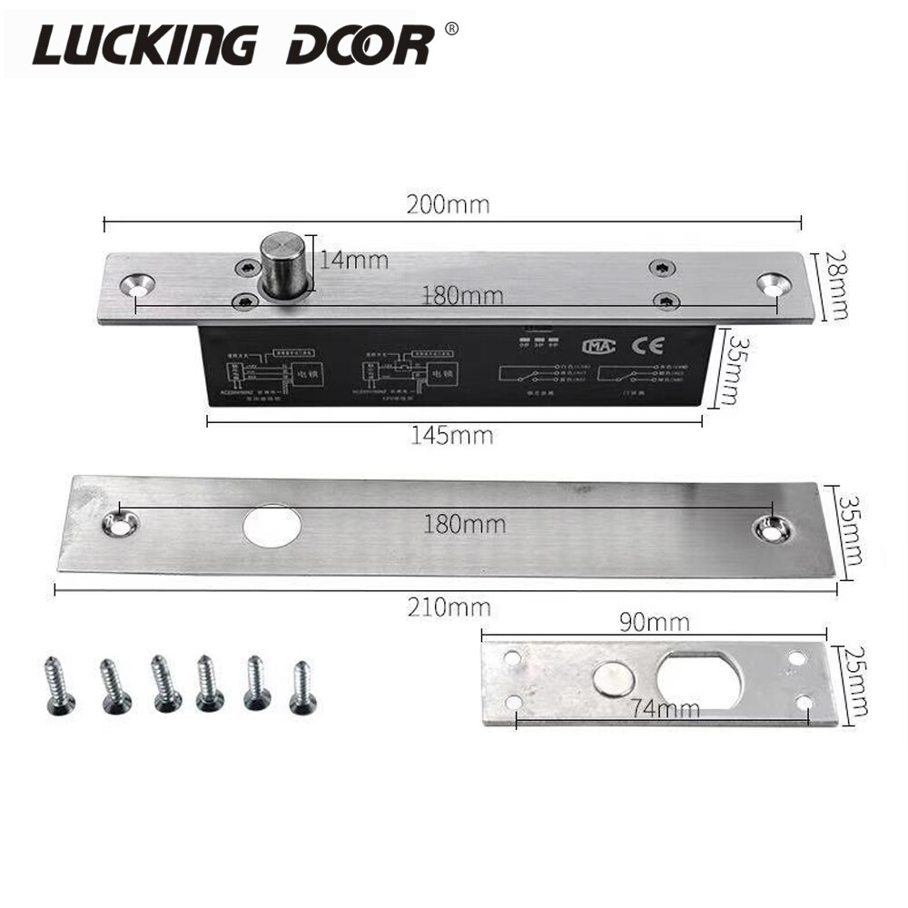 5 wires Electric Lock Magnetic Output with Timer DC12V Mortise Door Lock Fail Safe fail Secure Bolt Mortise Door Lock NC/NO