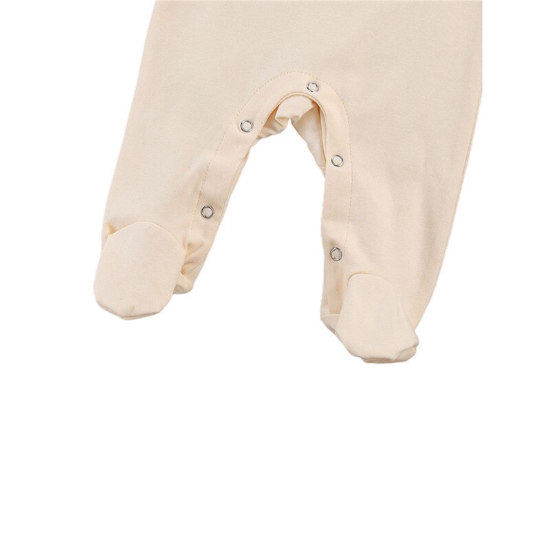Herfst Unisex Baby Jongens Meisje Footed Romper Schattige Pop Kraag Lange Mouwen Effen Kleur Een Stuk Jumpsuit casual Kleding