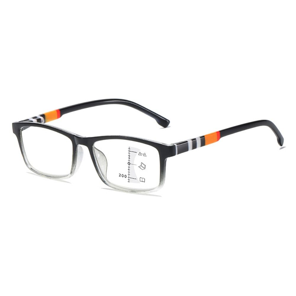 Gafas de lectura multifocales con luz azul, lentes cuadradas con bloqueo de rayos azules, progresivas, cerca del lejano, protección ocular ultraligera: Blanco / + 75