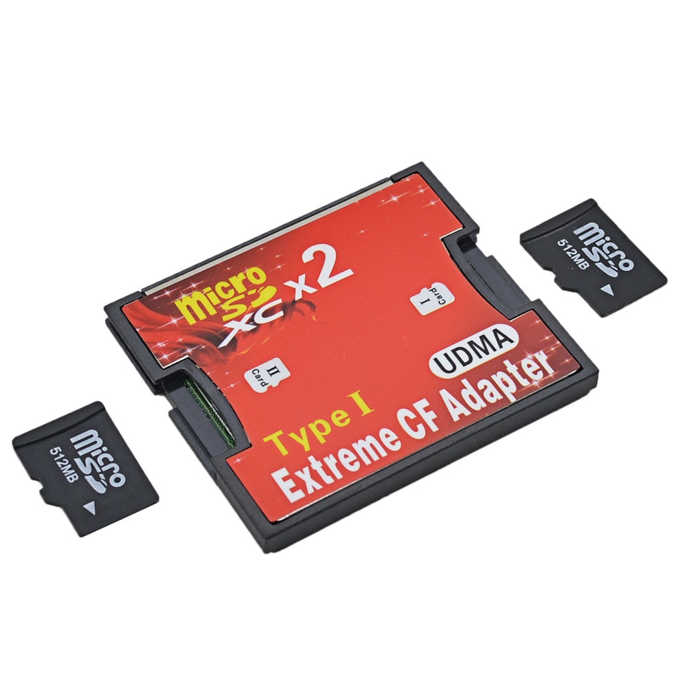 Adaptateur double Micro SD vers Compact Flash de Type I, haute vitesse, SDHC, SDXC, TF, CF, convertisseur de carte avec emballage de détail