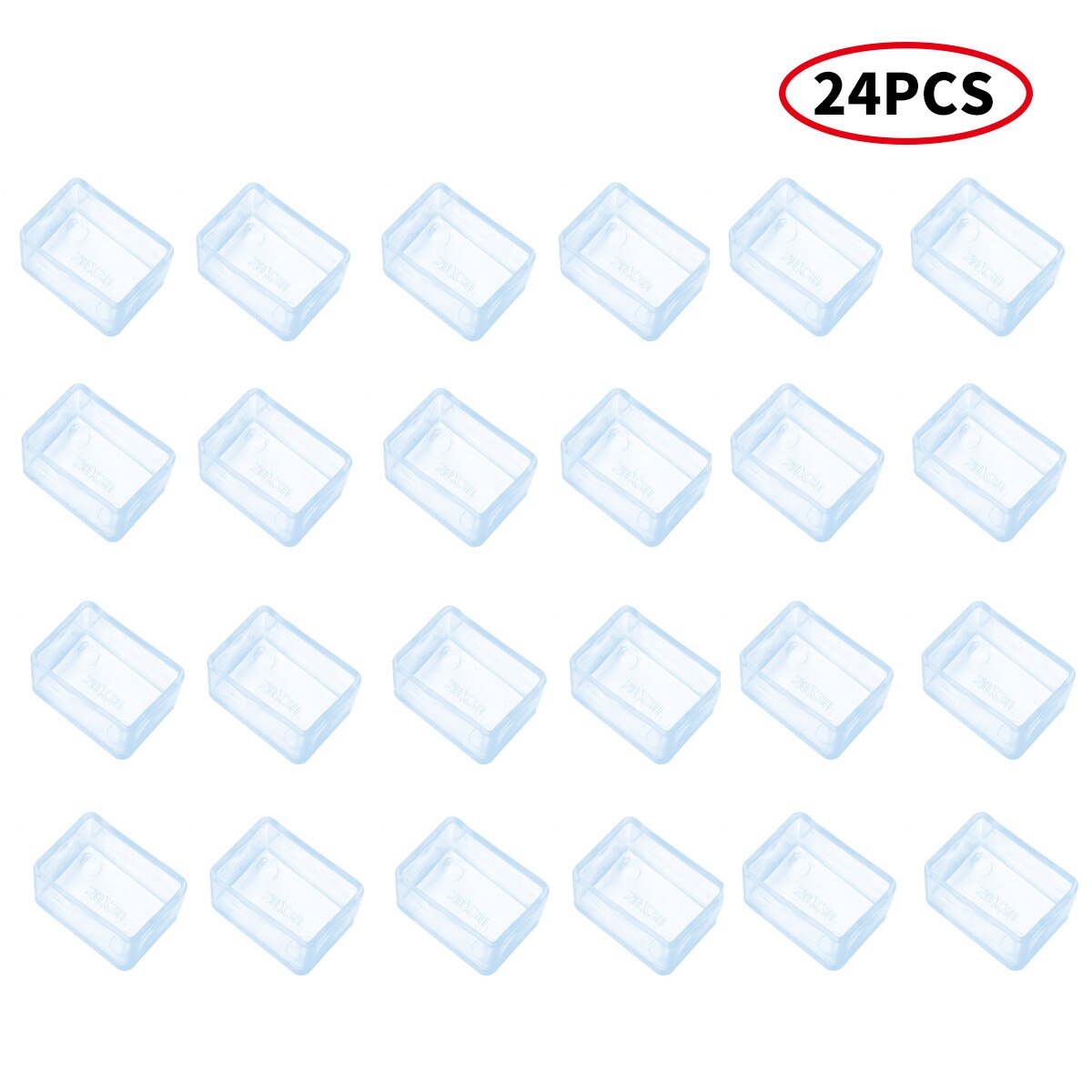 Capuchons de protection de sol en caoutchouc, 24 pièces, pour pieds de Table ou de chaise: 20X30mm