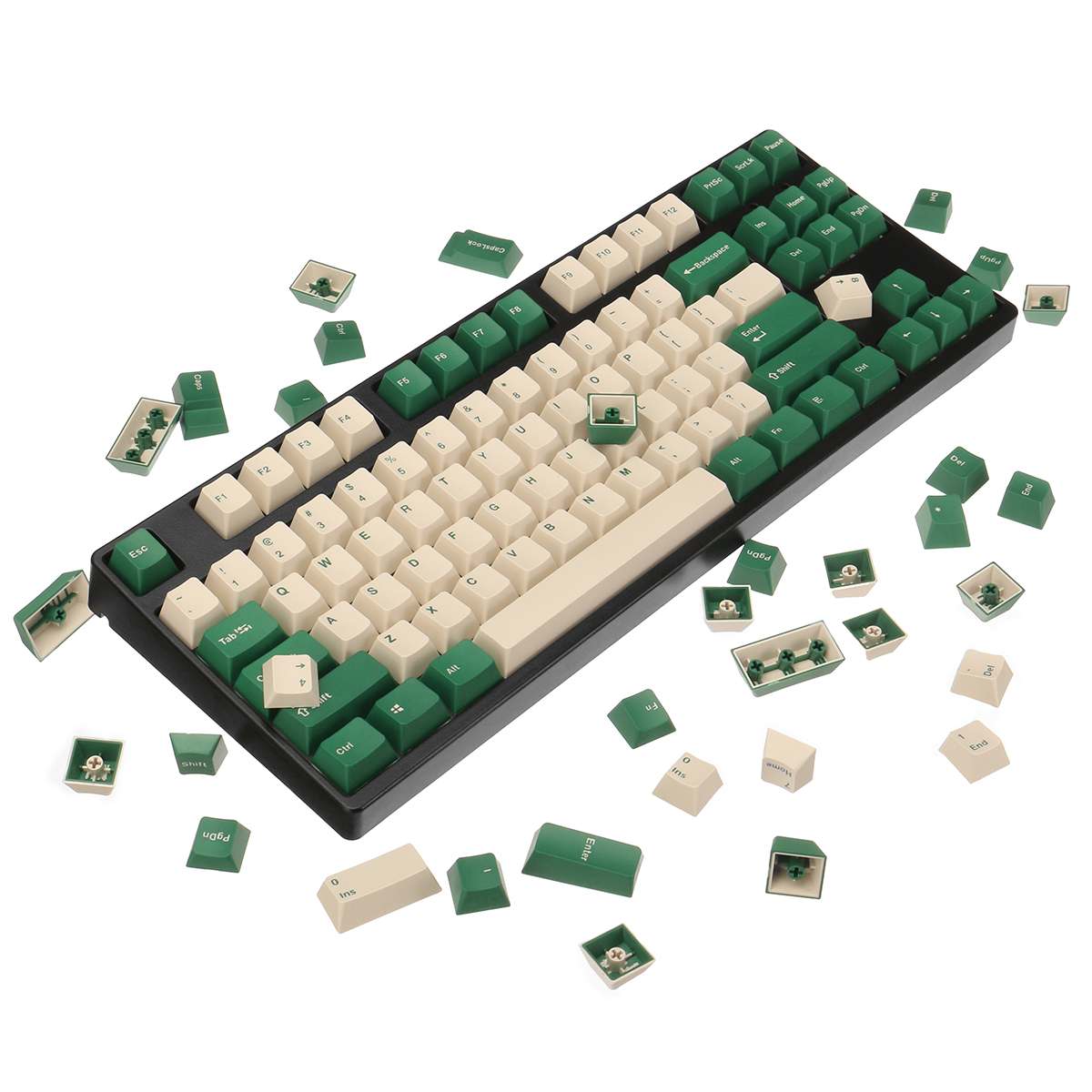 Feker 123 Keys Emerald Forest PBT Doubleshot Keycaps For Cherry MX Mechanical Keyboard Key Cap Switches OEM Profile