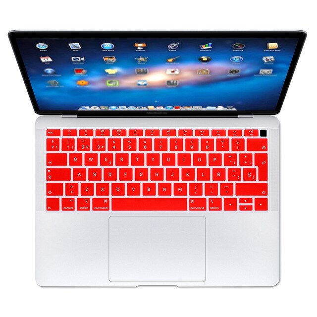 Spaans Eu Teclado Keyboard Protector Cover Beschermende Huid Voor Apple Macbook Air 13 13.3 Inch A1932 Touch id: Red