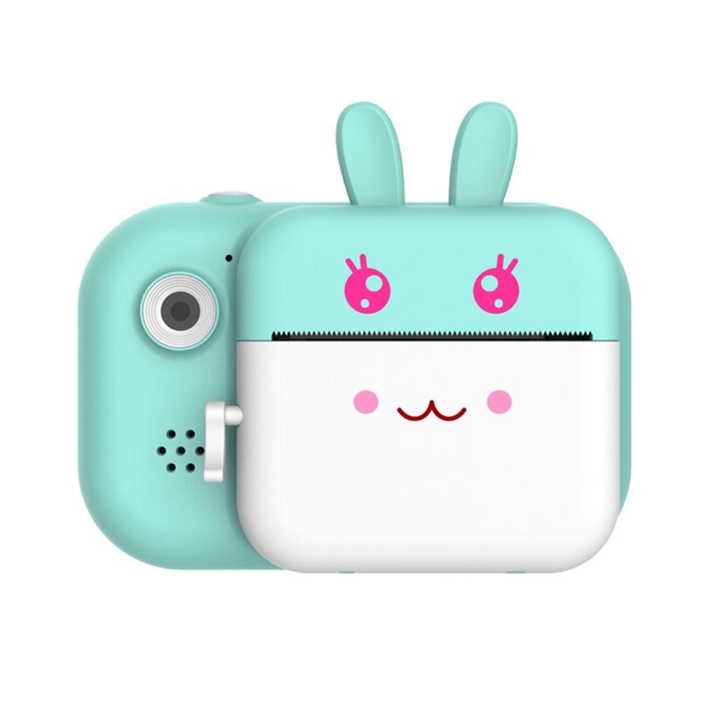 Mini Cartoon Kids Instant Print Camera 24MP Dual Cam Hd 1080P Kinderen Digitale Camera Foto Speelgoed Voor Kinderen Verjaardag: Blue Rabbit