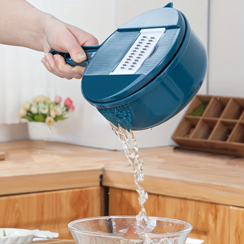 Picadora de verduras multifuncional 9 en 1, máquina trituradora y rebanadora manual de zanahorias y patatas, picadora de rábanos, herramienta de cocina