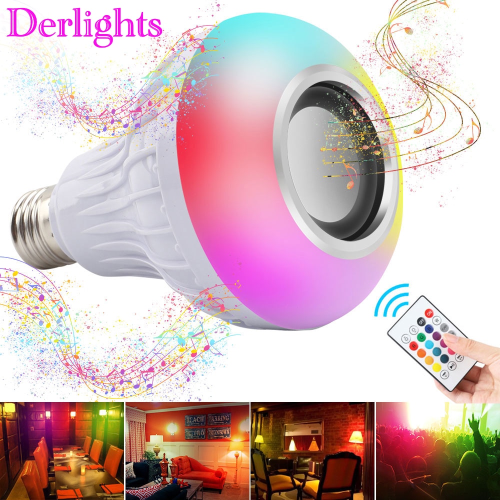 RGB Draadloze Bluetooth Speaker Lamp Muziek E27 LED Licht Smart Home Decoratie RGB Lamp Met Afstandsbediening