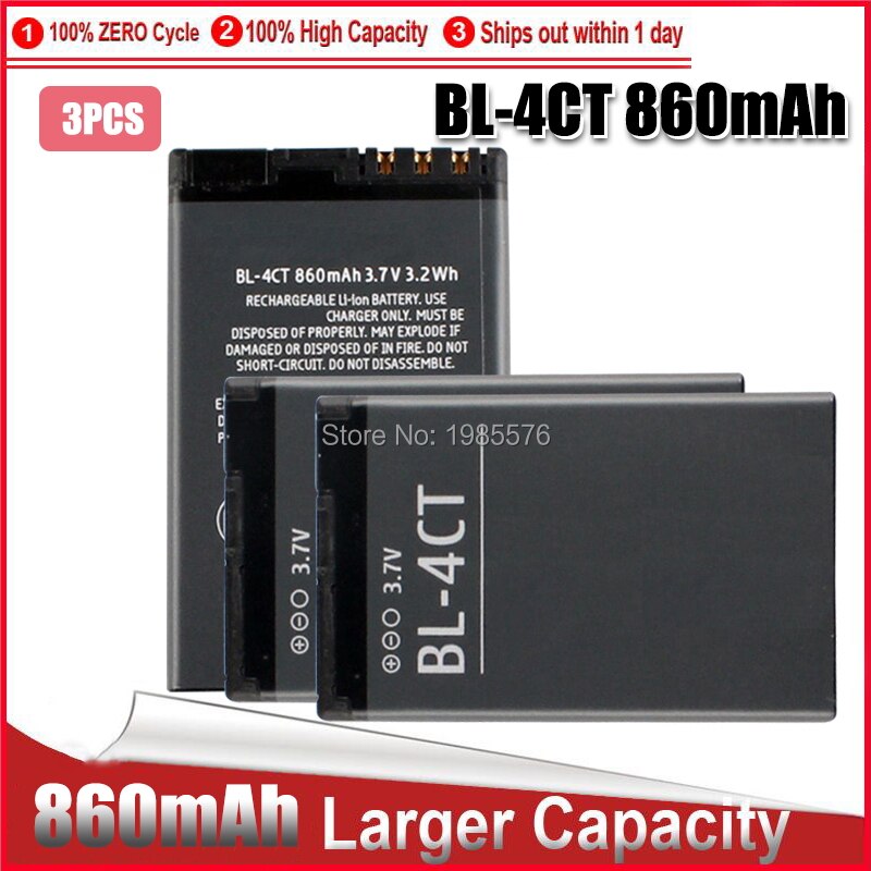 Recambio de batería de teléfono, BL-4CT BL4CT BL 4CT, para Nokia 860 5310 s 7310c 2720F 5630XM 6600F 6700 X3, 1-5 Uds.: 3pcs