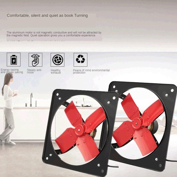 8/10 ''Uitlaat Ventilator Muur Ventilator Lucht Ventilator Industriële Duct Krachtige Ventilator Venster Ventilatie Voor Keuken Metalen Extractor